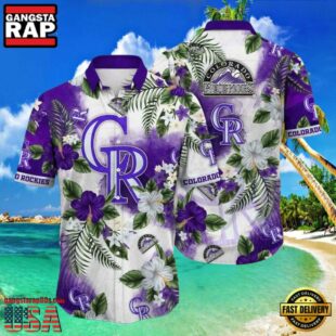 MLB Colorado Rockies Hibiscus Flower Hawaiian Shirt