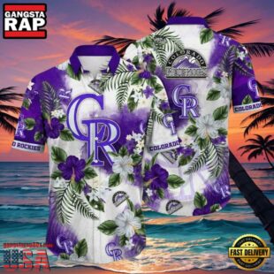 MLB Colorado Rockies Hibiscus Flower Hawaiian Shirt