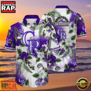 MLB Colorado Rockies Hibiscus Flower Hawaiian Shirt