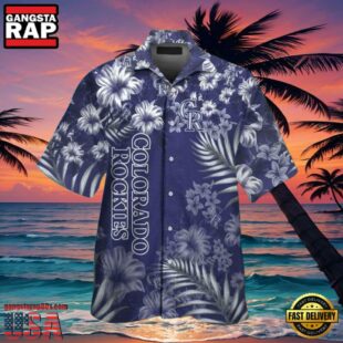 MLB Colorado Rockies Nautical Palms Hawaiian Shirt