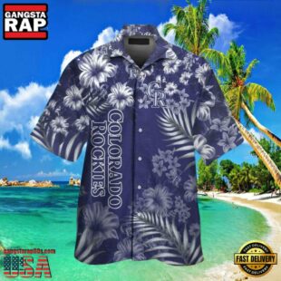 MLB Colorado Rockies Nautical Palms Hawaiian Shirt