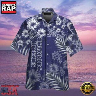 MLB Colorado Rockies Nautical Palms Hawaiian Shirt