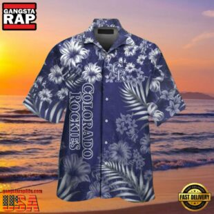 MLB Colorado Rockies Nautical Palms Hawaiian Shirt