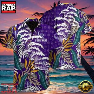 MLB Colorado Rockies Purple Wave Tropical Hawaiian Shirt