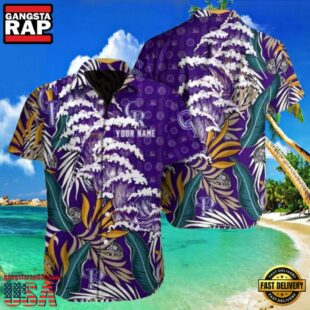 MLB Colorado Rockies Purple Wave Tropical Hawaiian Shirt