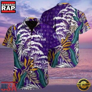 MLB Colorado Rockies Purple Wave Tropical Hawaiian Shirt