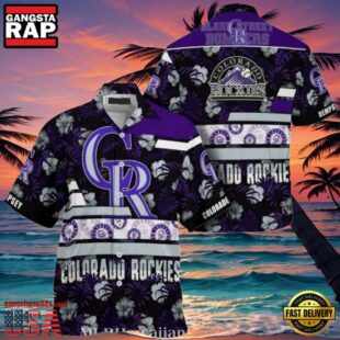 MLB Colorado Rockies Starry Night And Hibiscus Aloha Shirt