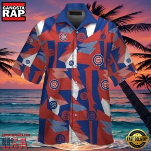 MLB Cubs Pride Abstract Chicago Cubs Colorblock Hawaiian Shirt