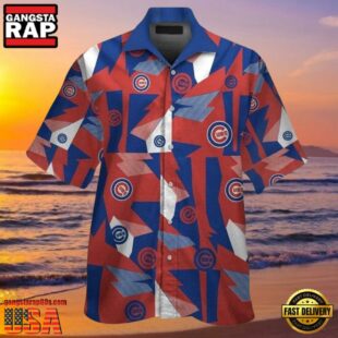 MLB Cubs Pride Abstract Chicago Cubs Colorblock Hawaiian Shirt