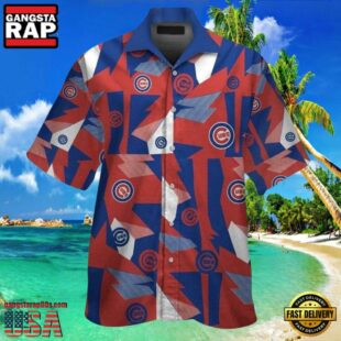 MLB Cubs Pride Abstract Chicago Cubs Colorblock Hawaiian Shirt