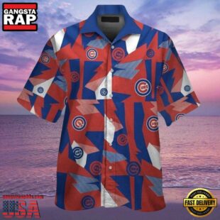 MLB Cubs Pride Abstract Chicago Cubs Colorblock Hawaiian Shirt