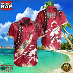 MLB Custom Name Diamondbacks Action Hawaiian Shirt