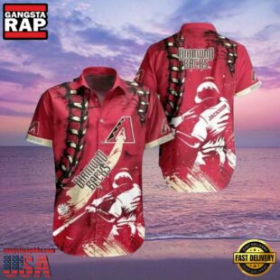 MLB Custom Name Diamondbacks Action Hawaiian Shirt