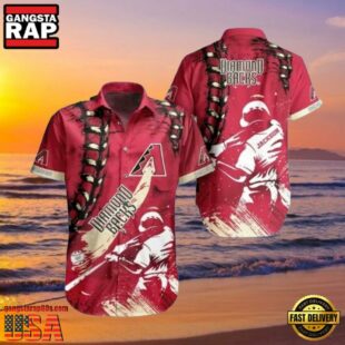 MLB Custom Name Diamondbacks Action Hawaiian Shirt