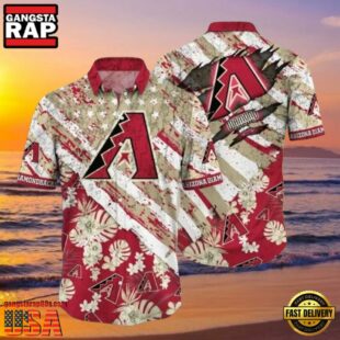 MLB Desert Flora And Diamondbacks Red Hawaiian Shirt