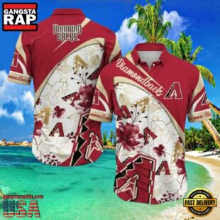 MLB Diamondbacks Blooming Elegance Hawaiian Shirt