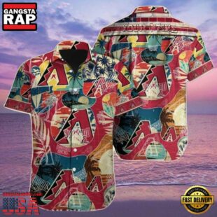 MLB Diamondbacks Collage Fest Tropical Shirt