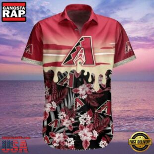 MLB Diamondbacks Midnight Floral Hawaiian Shirt