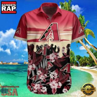 MLB Diamondbacks Midnight Floral Hawaiian Shirt