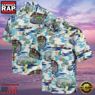 MLB Dodgers Diamond Reflections Aloha Shirt