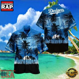 MLB Dodgers Oceanfront Sunset Aloha Shirt – LA Evening Chill