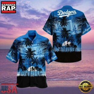 MLB Dodgers Oceanfront Sunset Aloha Shirt – LA Evening Chill