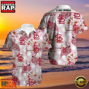 MLB Elegant Flora And Pink Flamingo Monogram St. Louis Cardinals Aloha Hawaiian Shirt