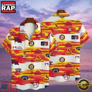 MLB Fiery Sunset St. Louis Cardinals Aloha Shirt Summer Series