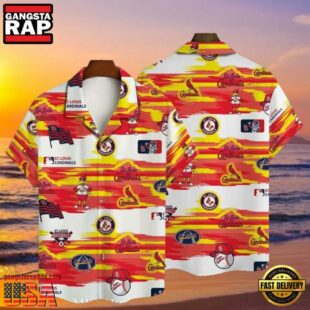 MLB Fiery Sunset St. Louis Cardinals Aloha Shirt Summer Series