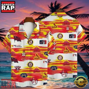 MLB Fiery Sunset St. Louis Cardinals Aloha Shirt Summer Series