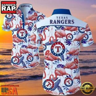 MLB Flamingo Breeze Texas Rangers Aloha Shirt