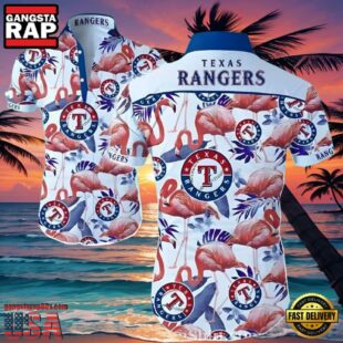 MLB Flamingo Breeze Texas Rangers Aloha Shirt