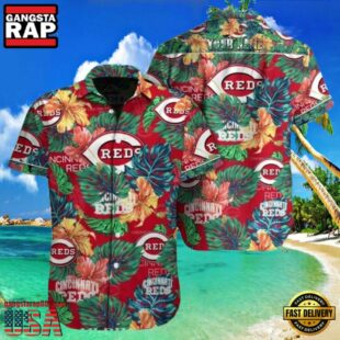 MLB Floral Frenzy Reds Paradise Cincinnati Reds Aloha Hawaiian Shirt