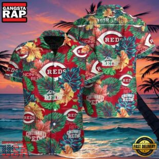 MLB Floral Frenzy Reds Paradise Cincinnati Reds Aloha Hawaiian Shirt