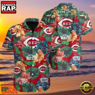 MLB Floral Frenzy Reds Paradise Cincinnati Reds Aloha Hawaiian Shirt