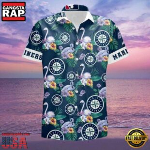 MLB Floral Swirl Seattle Mariners Aloha Hawaiian Shirt