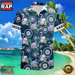 MLB Floral Swirl Seattle Mariners Aloha Hawaiian Shirt