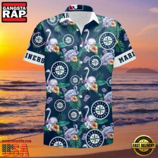 MLB Floral Swirl Seattle Mariners Aloha Hawaiian Shirt