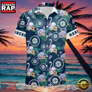 MLB Floral Swirl Seattle Mariners Aloha Hawaiian Shirt