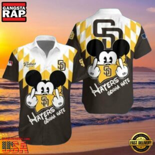 MLB Funny Mickey Haters Gonna Hate San Diego Padres Aloha Hawaiian Shirt