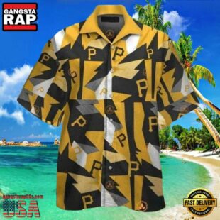 MLB Geometric Edge Pittsburgh Pirates Aloha Hawaiian Shirt