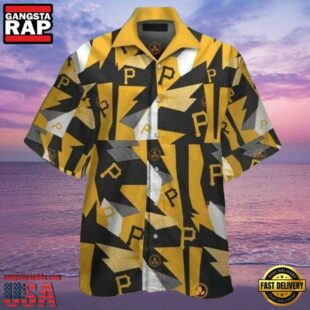 MLB Geometric Edge Pittsburgh Pirates Aloha Hawaiian Shirt