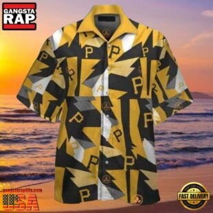 MLB Geometric Edge Pittsburgh Pirates Aloha Hawaiian Shirt