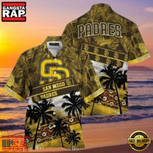 MLB Golden Sunset Palms San Diego Padres Aloha Hawaiian Shirt