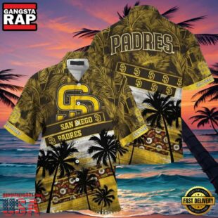 MLB Golden Sunset Palms San Diego Padres Aloha Hawaiian Shirt