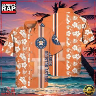 MLB Houston Astros Orange Blossom Summer Hawaiian Shirt