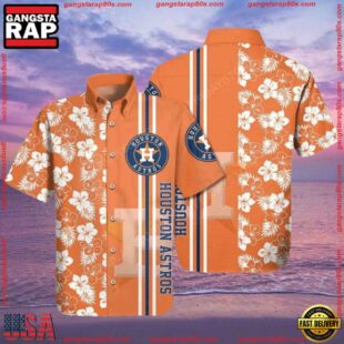 MLB Houston Astros Orange Blossom Summer Hawaiian Shirt