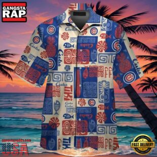 MLB Island Play Ball Cubs Patterned Hawaiian Chicago Cubs Shirt