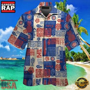 MLB Island Play Ball Cubs Patterned Hawaiian Chicago Cubs Shirt