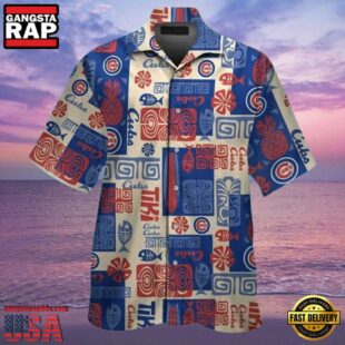 MLB Island Play Ball Cubs Patterned Hawaiian Chicago Cubs Shirt